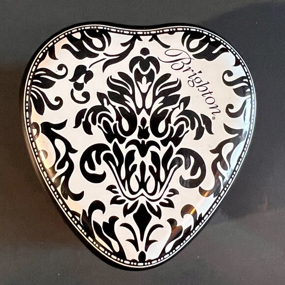 Brighton‎ Magnetic Notepad and EMPTY Heart Shaped Tin Black/White Damask … - Picture 2 of 9